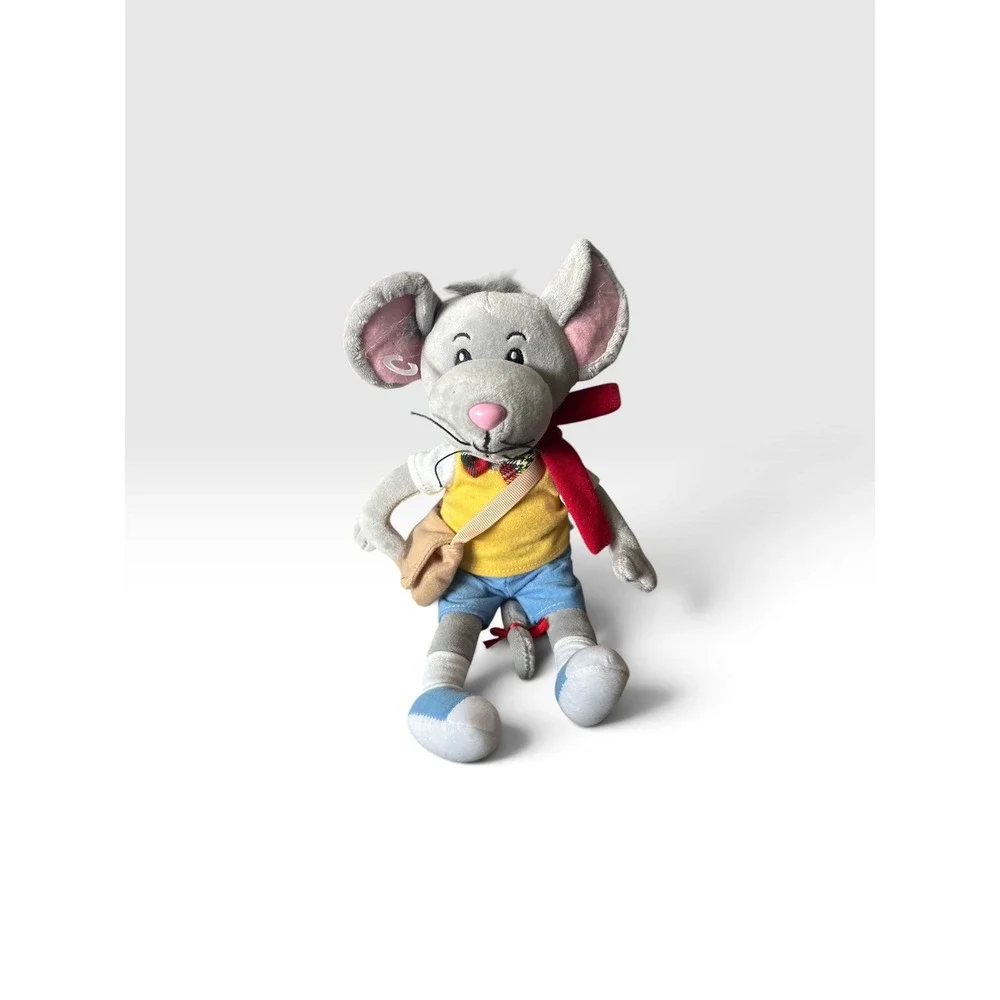 Rufus T. Rouse Plush Mouse Toy 12 Inch Gray Stuffed Animal Yellow Shirt